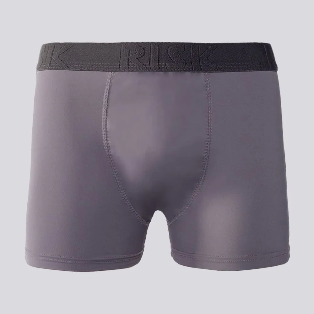 Cueca Boxer Masculina de Poliamida Risk Chumbo