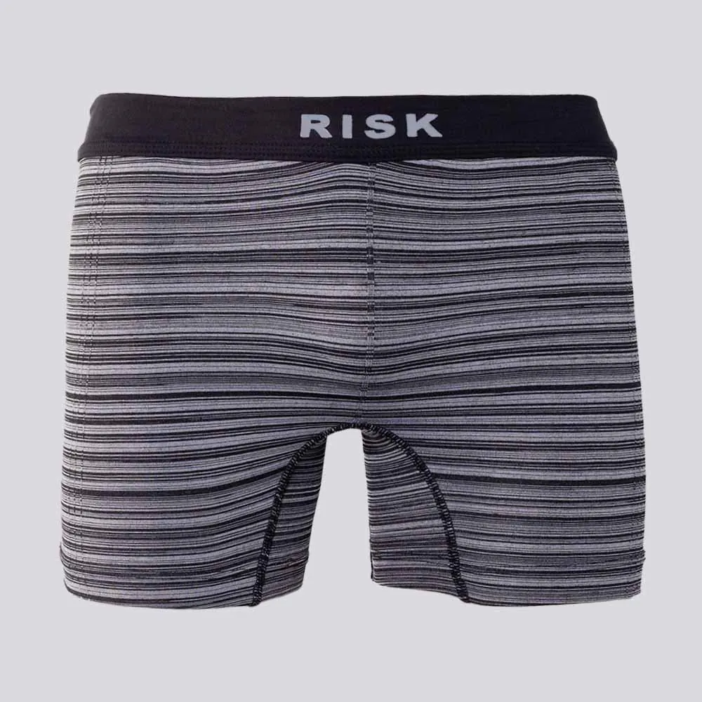 Cueca Boxer Masculina Listrada Risk Prata/Mescla