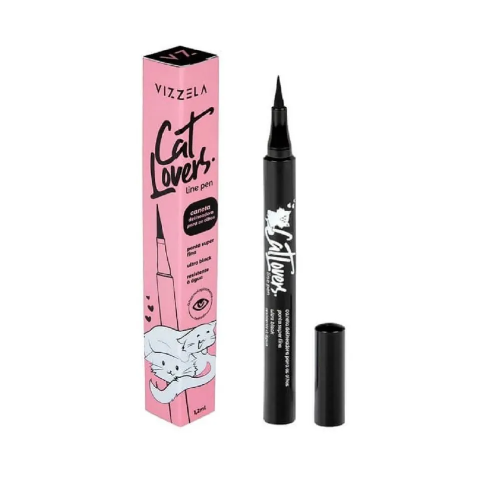 Caneta Delineadora Preto Cat Lovers Vizzela - 1,2ml