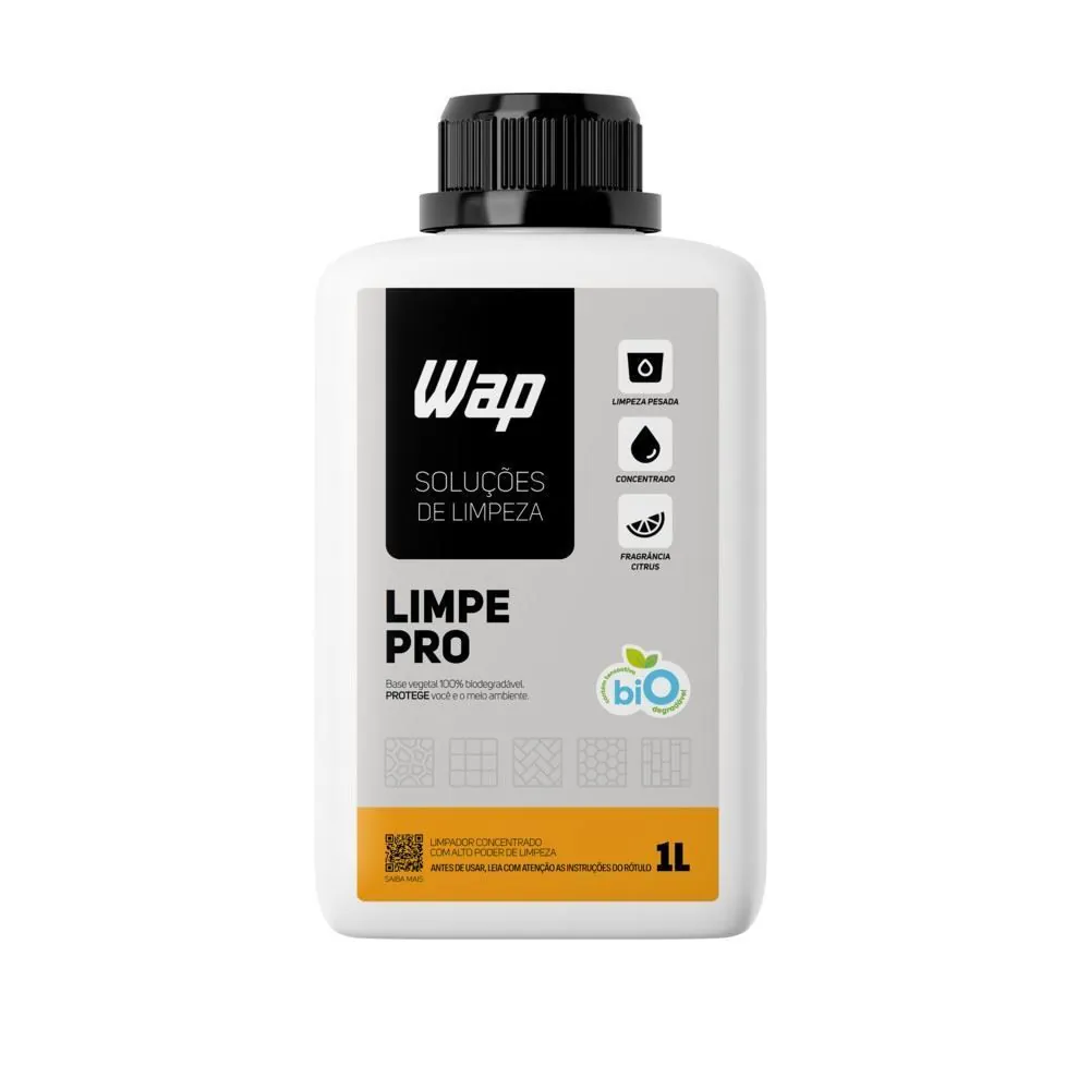 Detergente Concentrado para Limpeza Pesada de Pisos 1 Litro Wap Limpe Pro