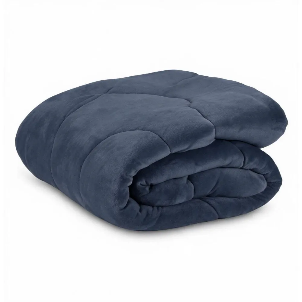 Edredom Casal Plush Inove Provence - Azul Mariner