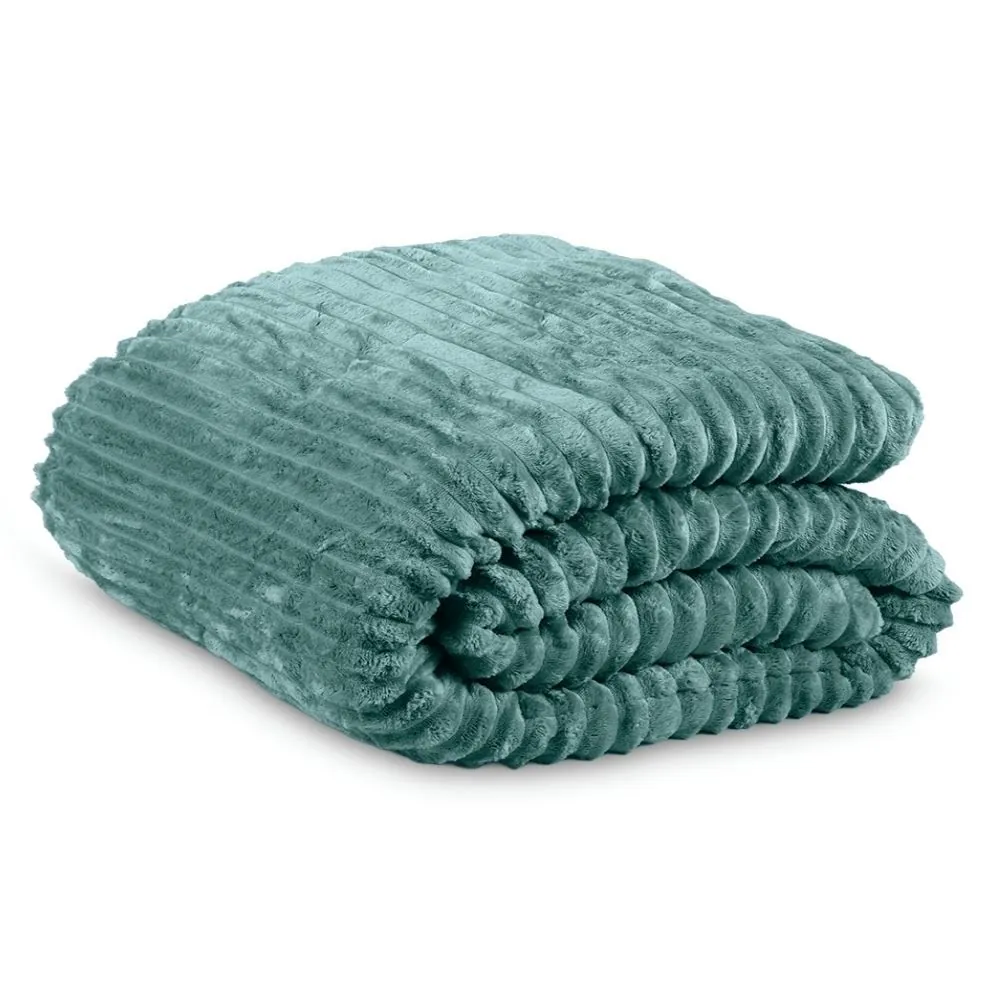 Edredom King 100% Poliéster Premier Canelado - Verde Capri