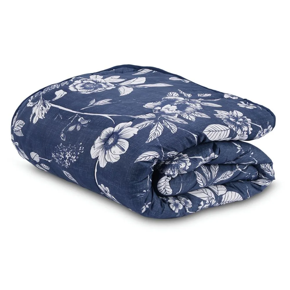 Edredom Queen Estampado Bellagio - Cecilia Floral Azul