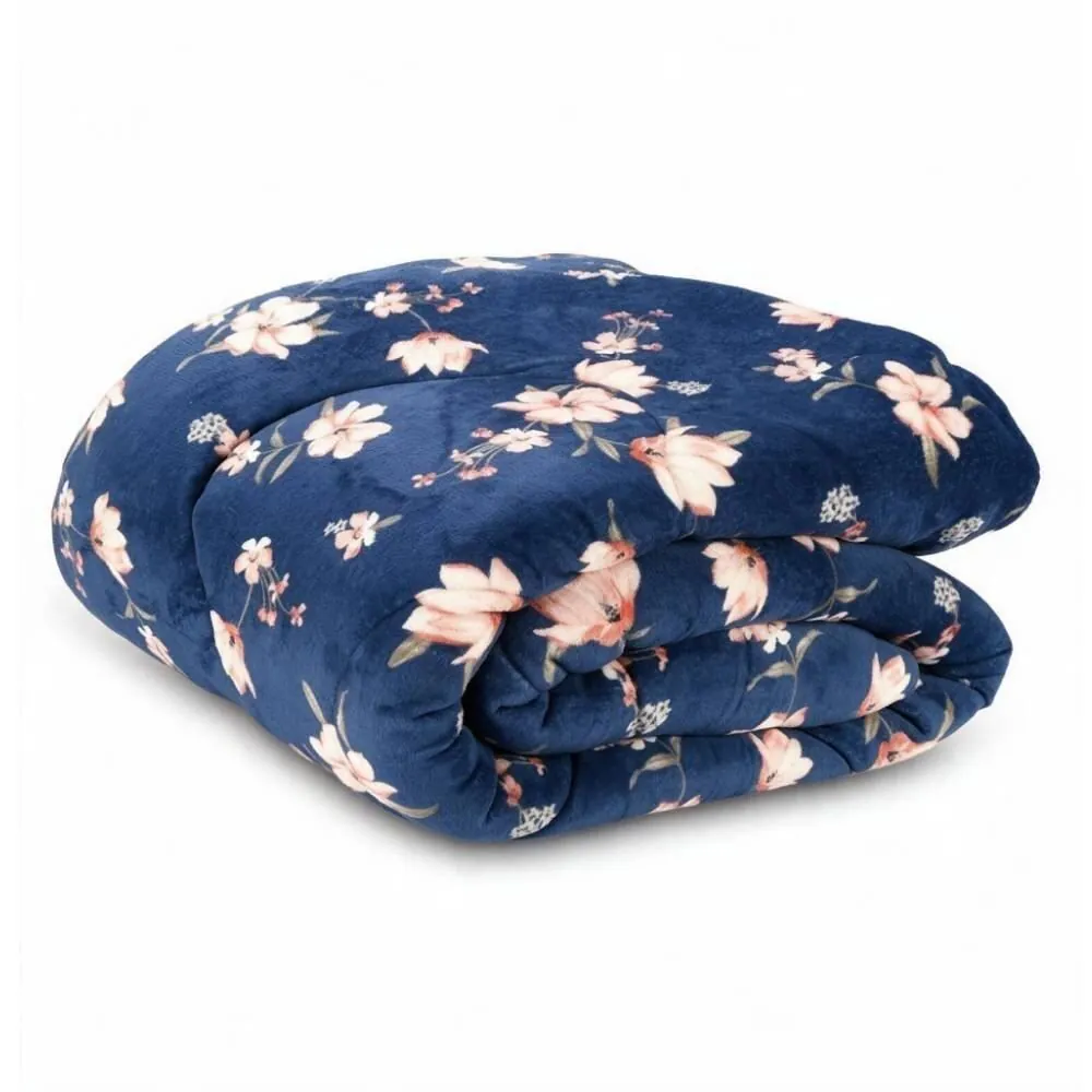 Edredom Queen Plush Inove Provence - Zoe Floral Azul