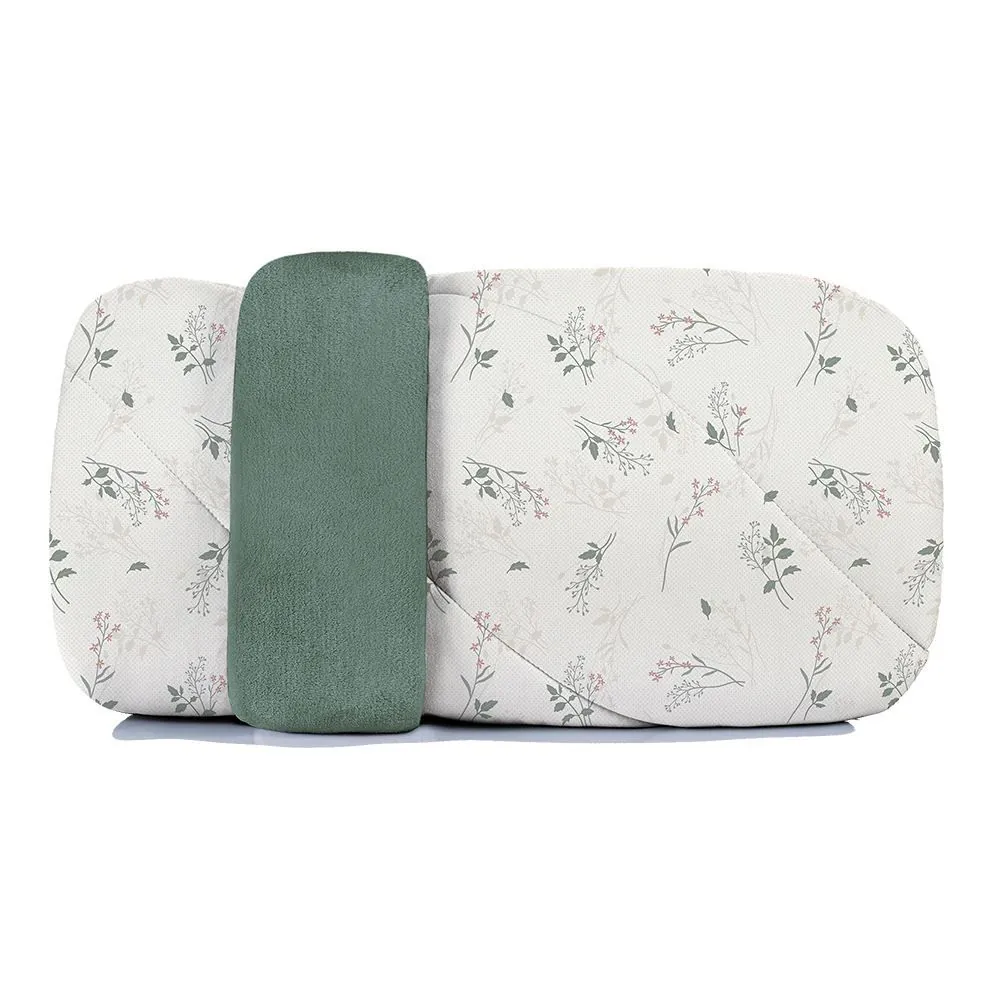Edredom Solteiro Dupla Face Malha Blend Altenburg - Olivia Floral Verde 2