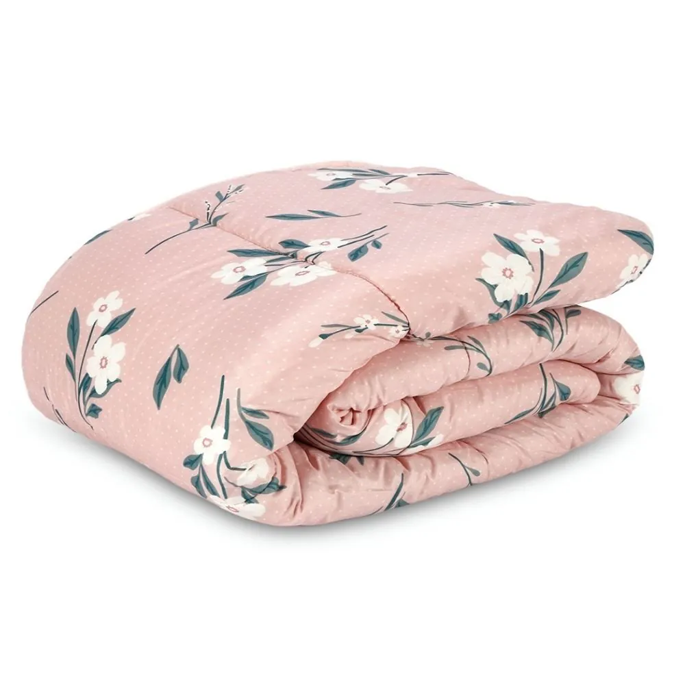 Edredom Solteiro Estampado Bellagio - Luna Floral Rosa