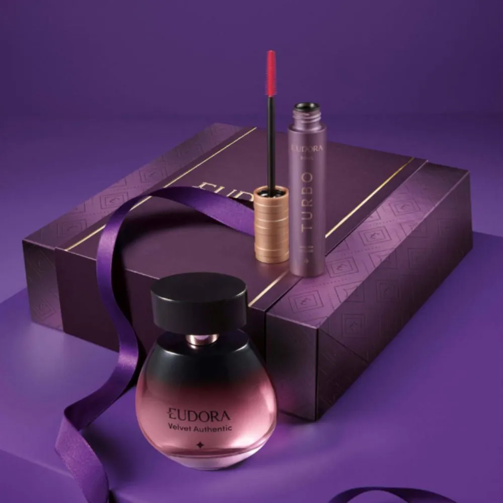 Kit Deo Colônia Velvet Authentic e Máscara de Cílios Eudora