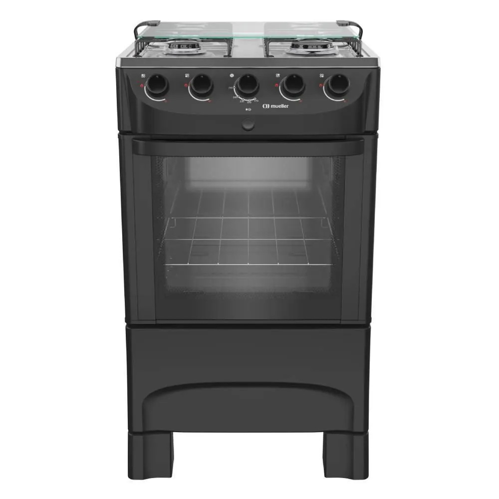 Fogão de Piso 4 Bocas Preto Fosco Mueller Mfi4bb - Bivolt