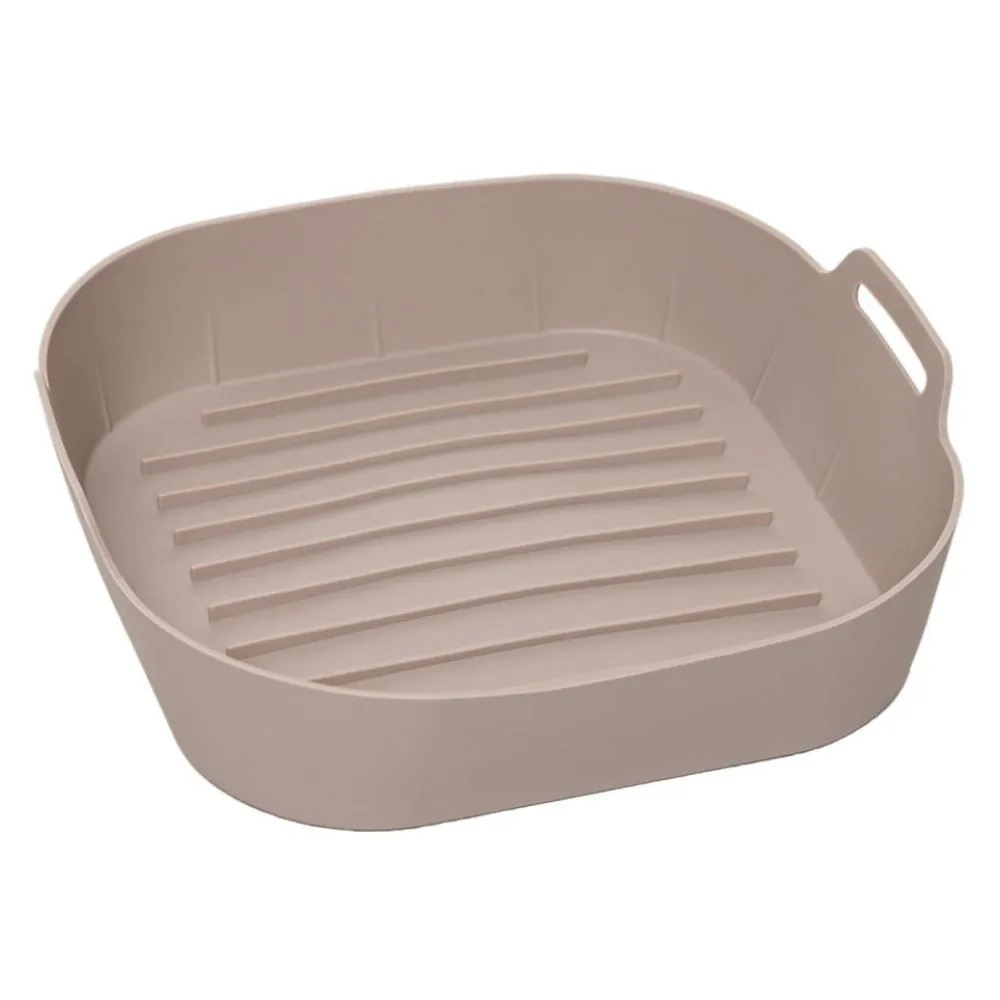 Forma Quadrada Silicone para Air Fryer Lyor 20Cm - Bege
