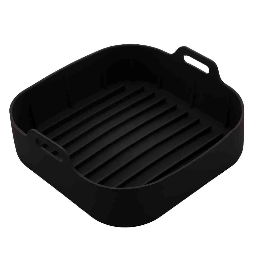 Forma Quadrada Silicone para Air Fryer Lyor 20Cm - Preto
