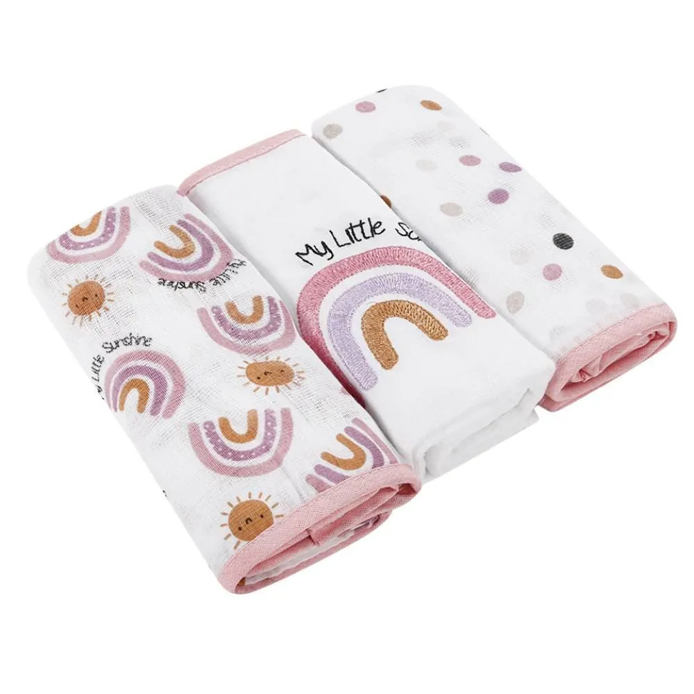 Fralda Estampada com 3 Peças Baby - Arco-Íris