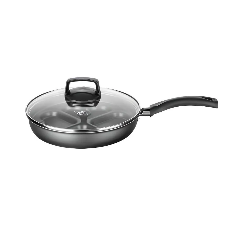 Frigideira Coração Antiaderente Ovo Poché Mta 22Cm - Preto