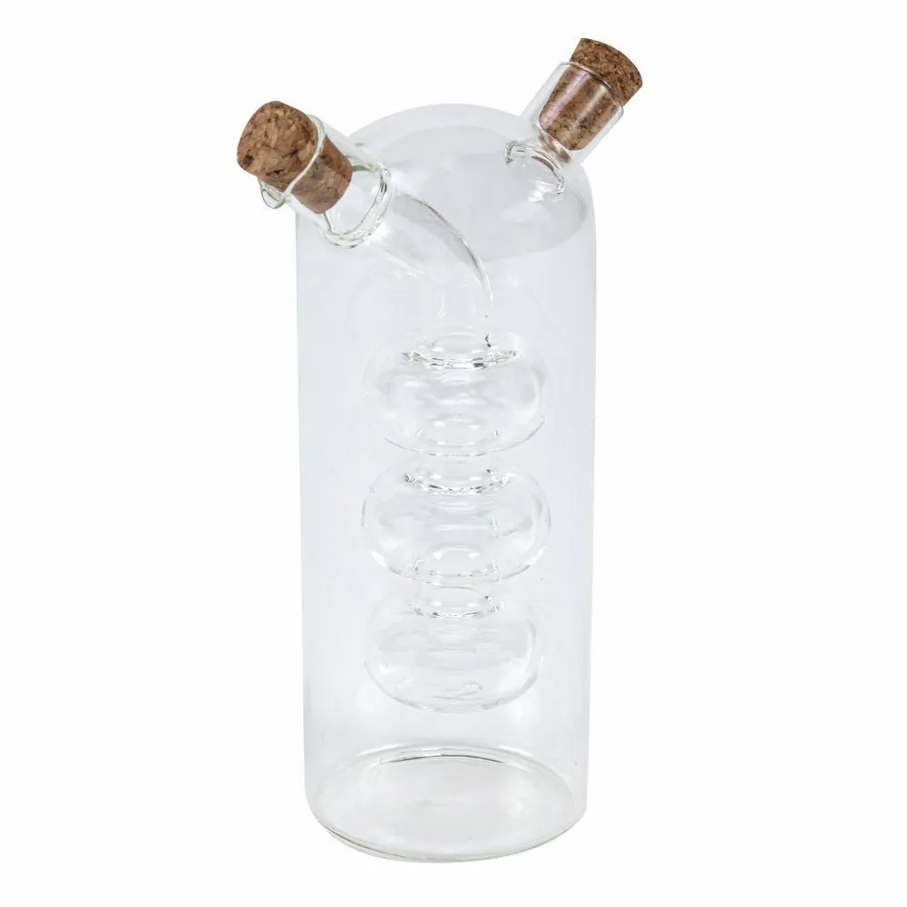 Galheteiro Duplo Espiral de Vidro - 380ml