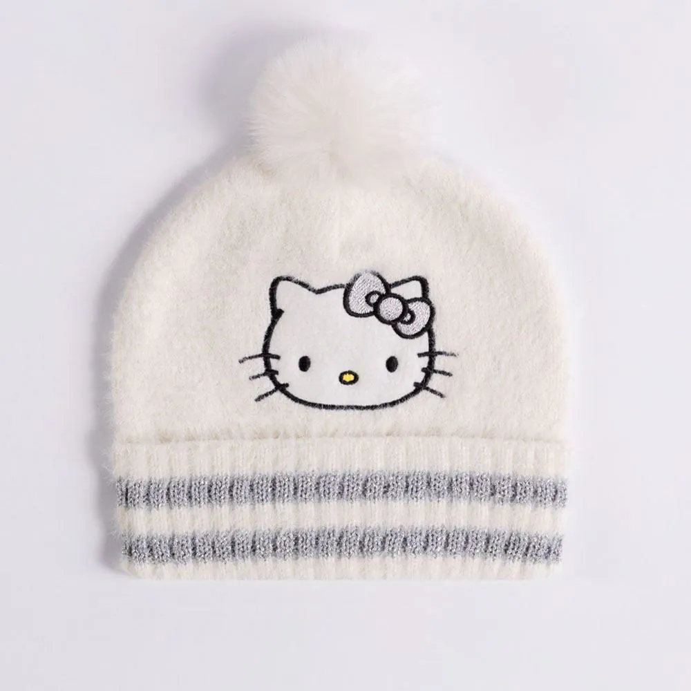 Gorro Menina em Tricot com Pompom Sanrio - Hello Kitty U