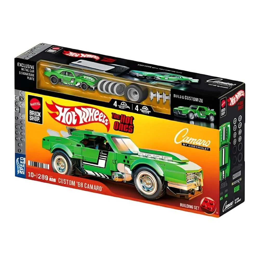 Mattel Brick Shop Jogo de Construção Custom 68 Camaro Hot Wheels - JFT16