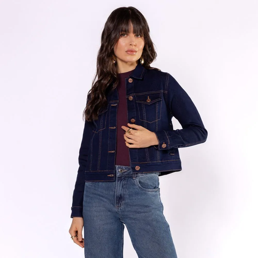 Jaqueta Jeans Feminina Patricia Foster Amaciada