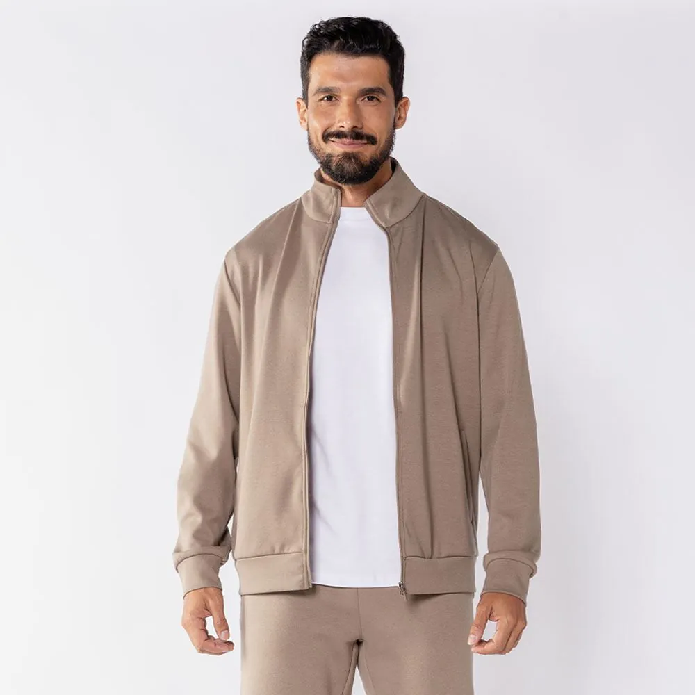 Jaqueta Masculina em Moletom Viscose Thing Castor 18-1110