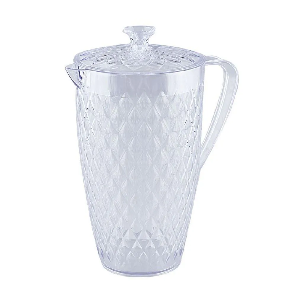 Jarra com Tampa Glamour Plasútil 2 Litros - Transparente