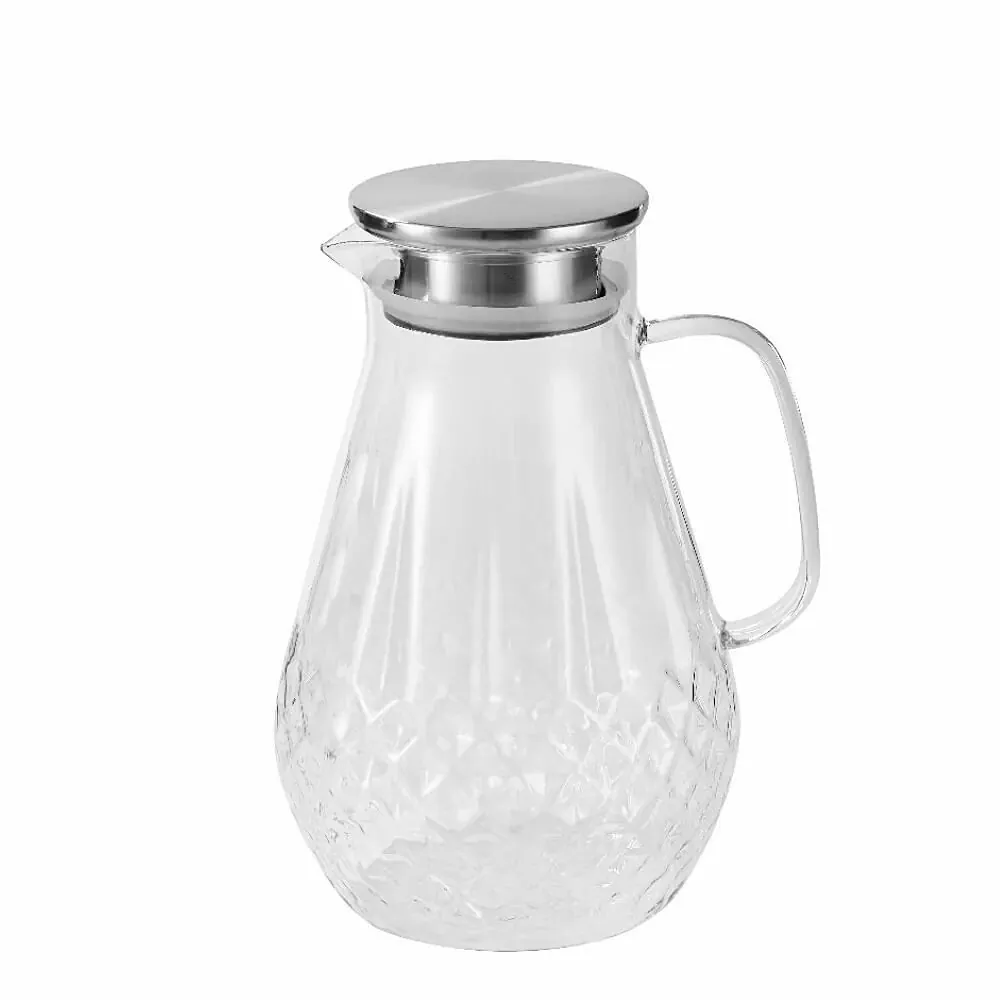Jarra com Tampa Inox Titanium 2 Litros - Vidro