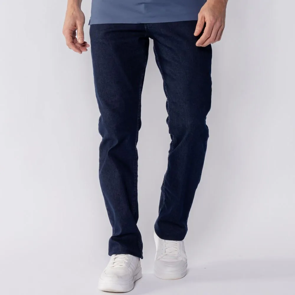 Calça Jeans Masculina Tradicional Marc Alain Azul Escuro