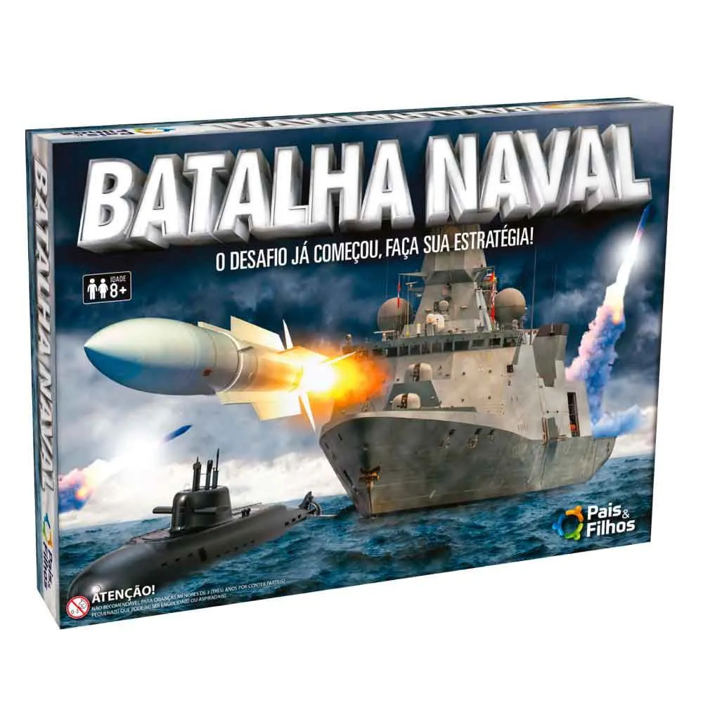 Jogo Batalha Naval Tabuleiro Pais & Filhos Gala - 1079