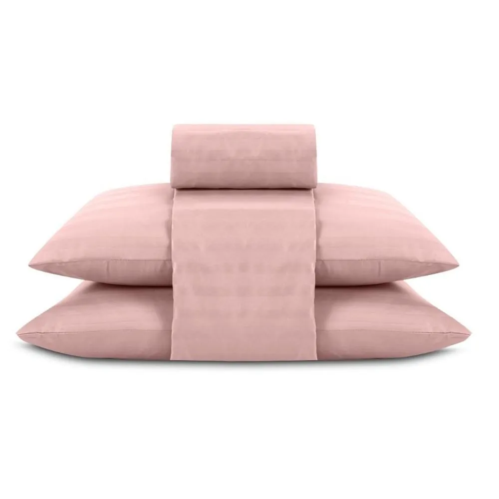 Jogo de Cama 4 Peças Stripe Firenze King - Rosa