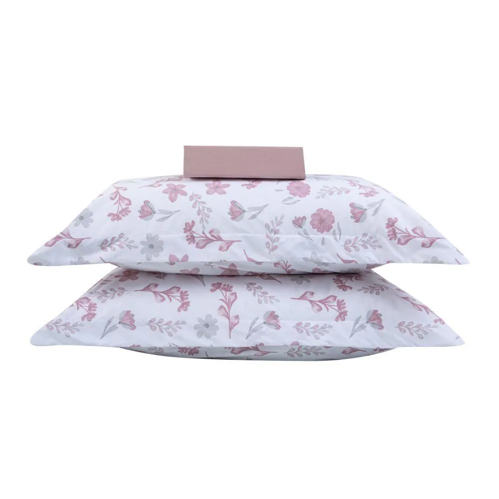 Jogo de Cama Casal Percal Buona Fortuna 3 pçs - Nina Rosa
