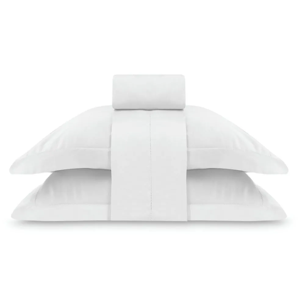 Jogo de Cama Casal 300 Fios Ponto Ajour Buona Fortuna - Branco