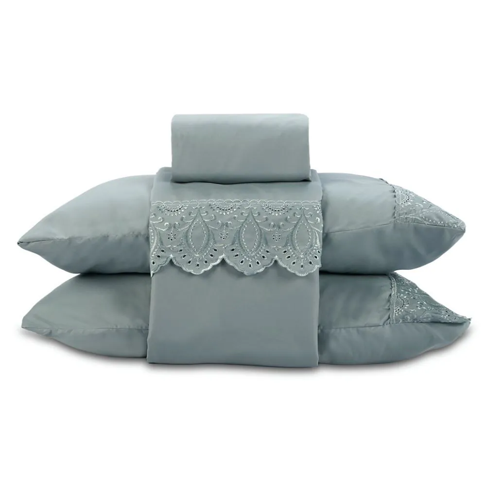 Jogo de Cama Casal Imperial com Renda 4 pçs - Verde