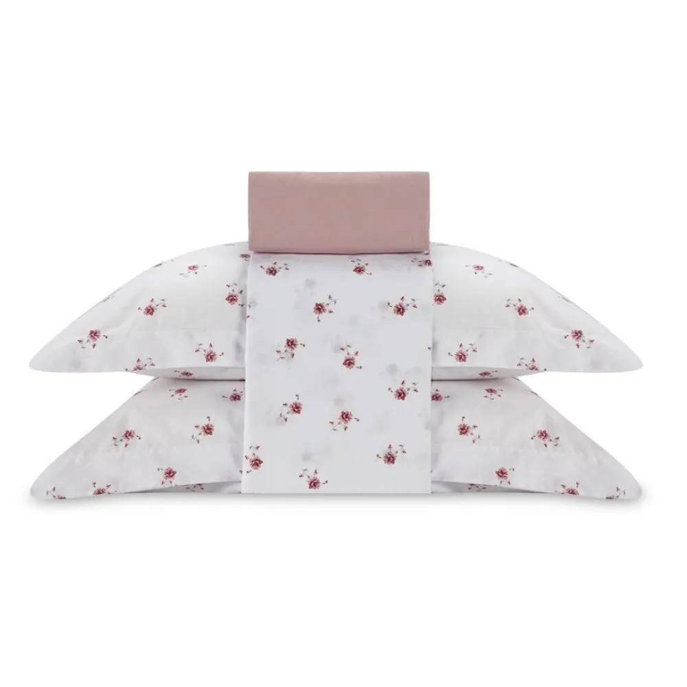 Jogo de Cama Casal Percal Buona Fortuna 4 pçs - Violet Rosa