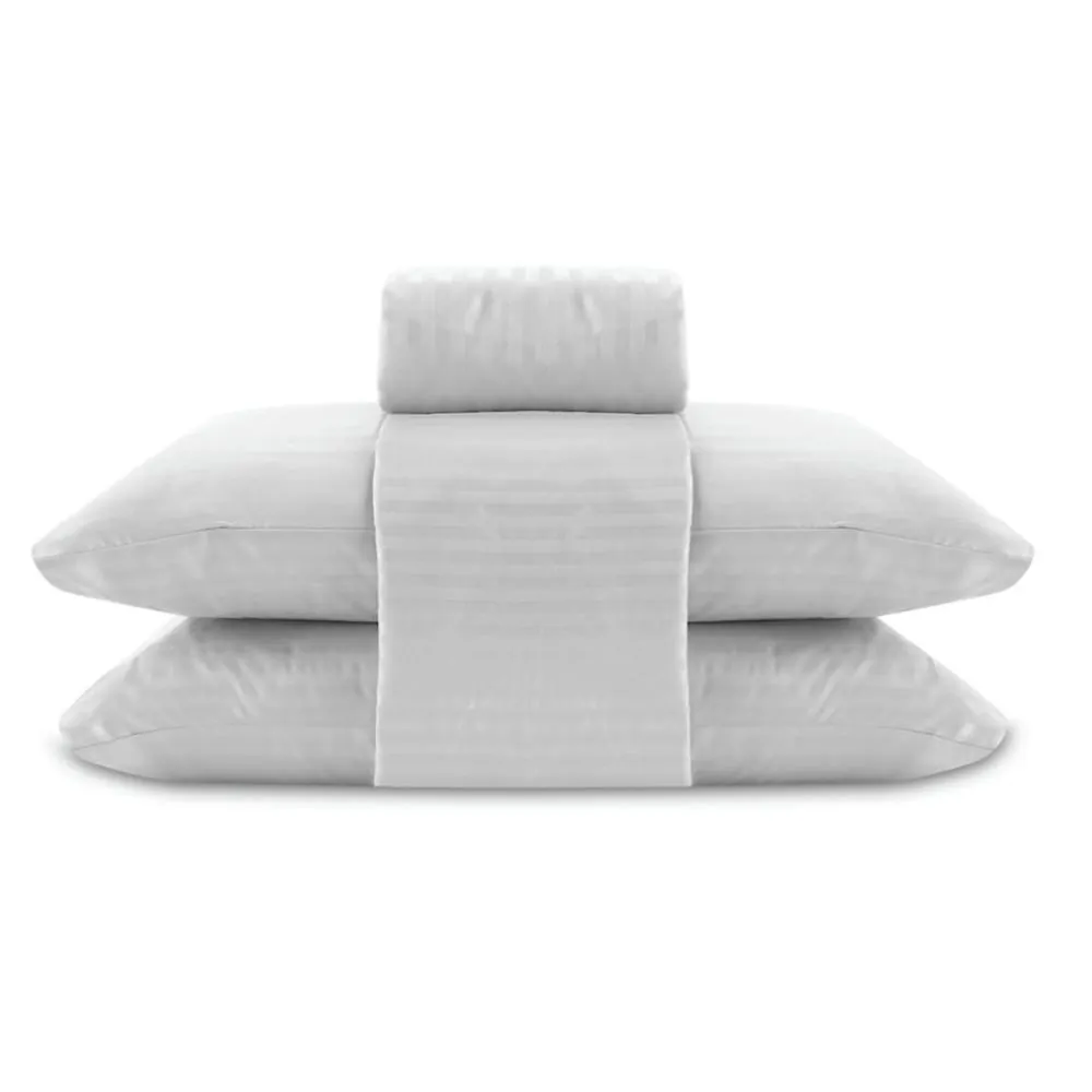 Jogo de Cama Casal Stripe Provence 4 pçs - Branco