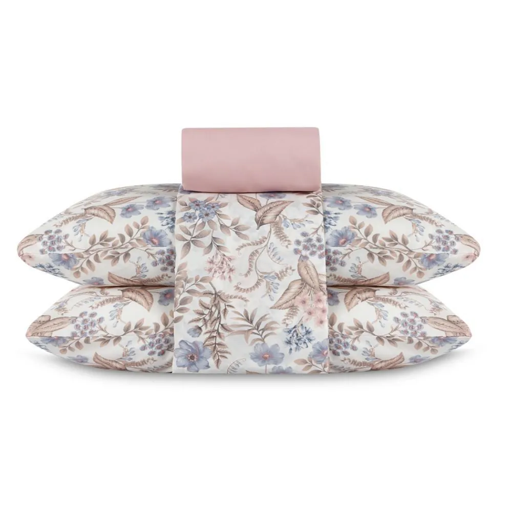 Jogo de Cama King Elegance 4 pçs - Giardino Bloom Rosa