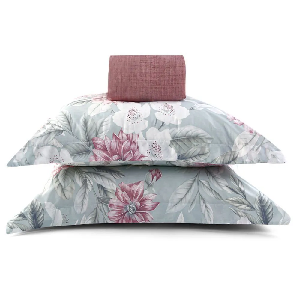 Jogo de Cama King Percal Buona Fortuna 3 pçs - Textura Isis Rosa