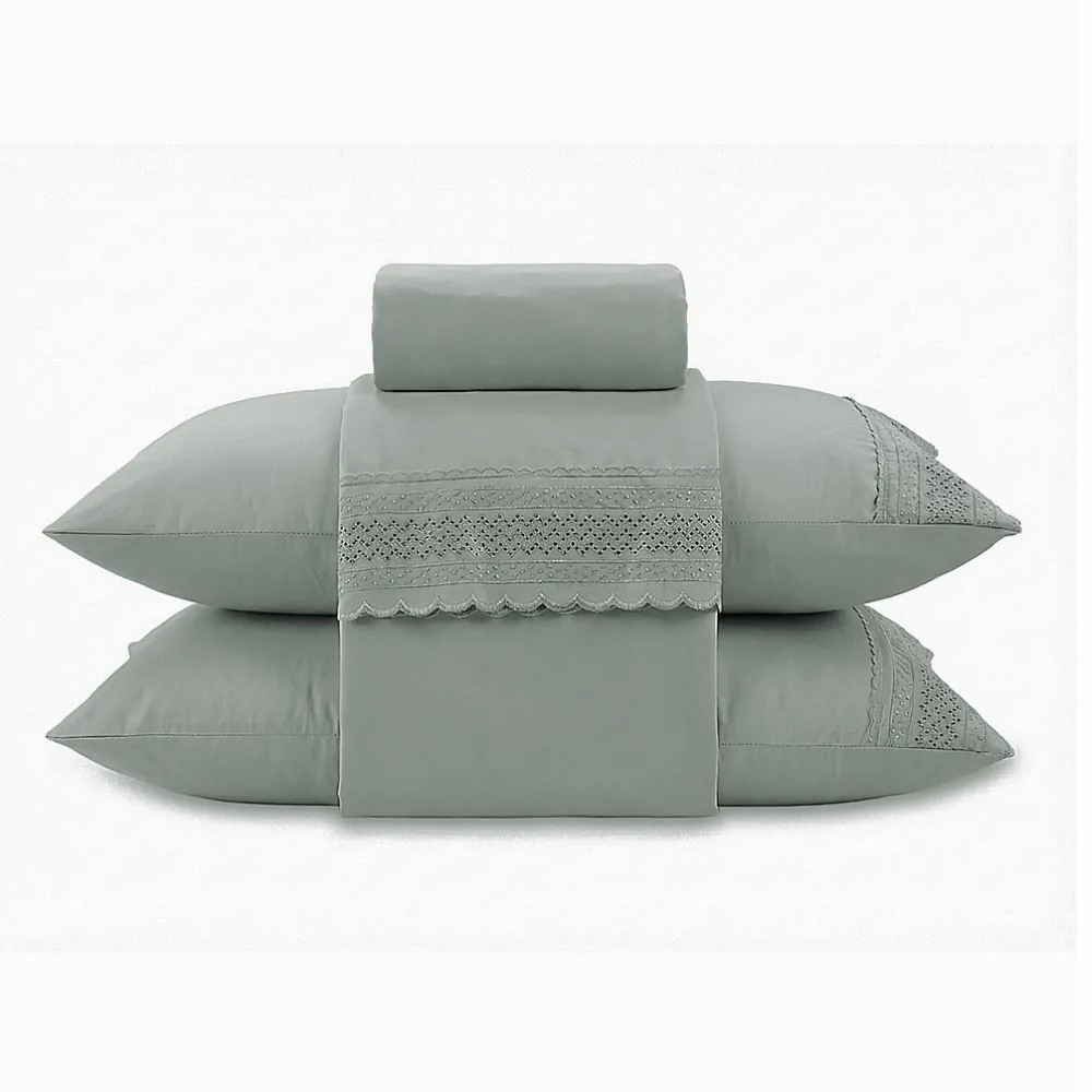 Jogo de Cama King Renda Imperial 4 pçs - Verde