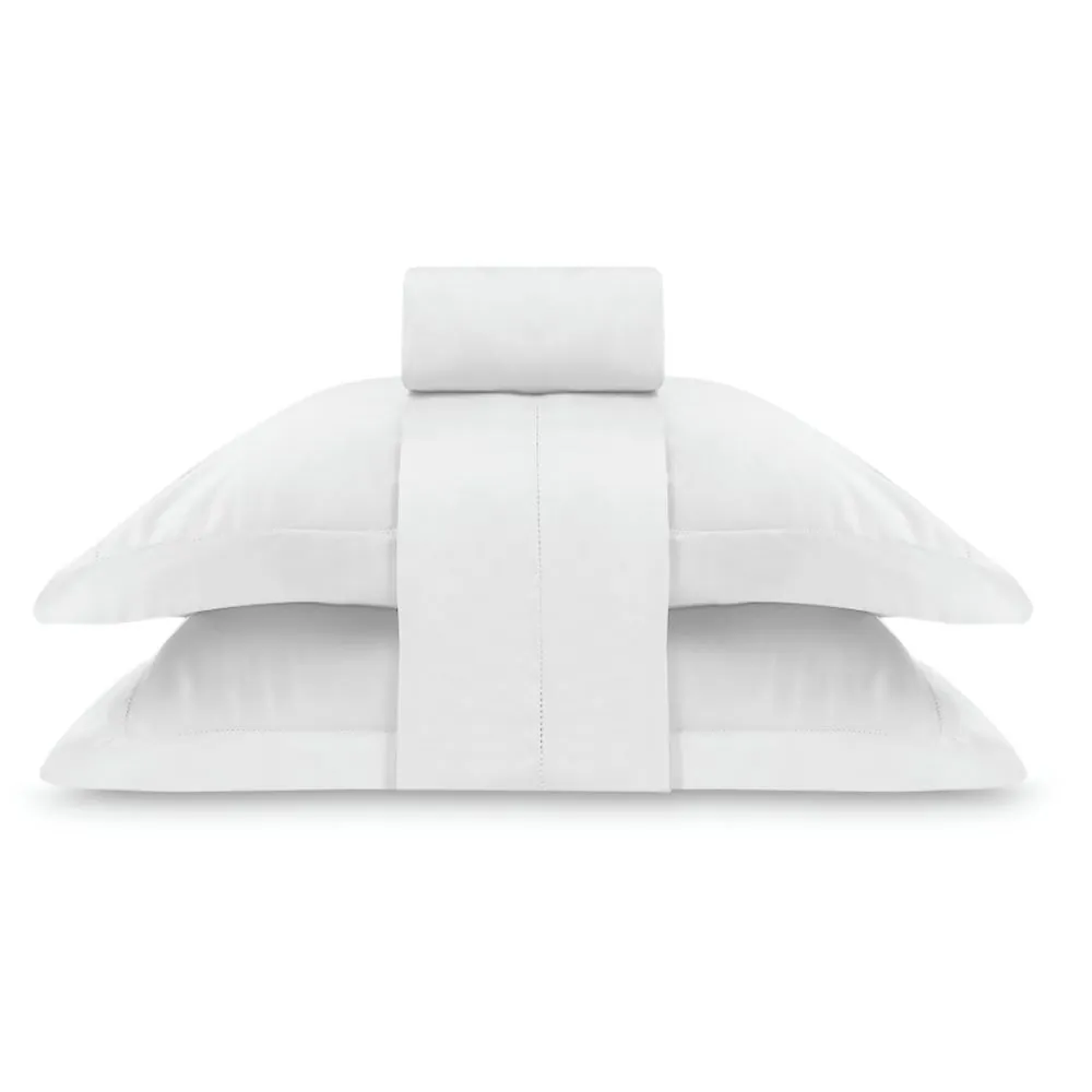 Jogo de Cama Queen 300 Fios Ponto Ajour Buona Fortuna - Branco