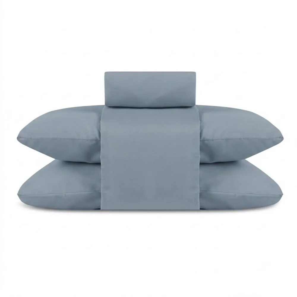 Jogo de Cama Queen Elegance Liso 4 Peças - Azul