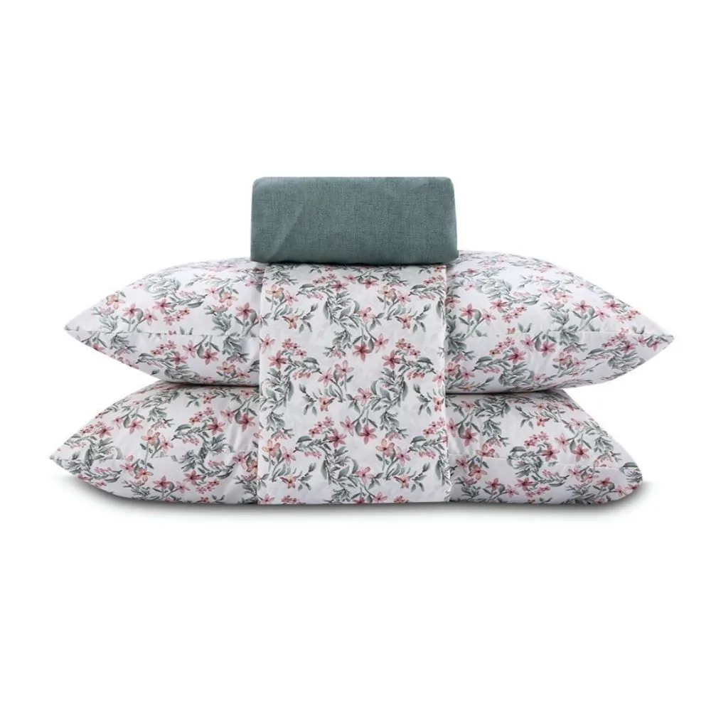 Jogo de Cama Queen Elegance 4 pçs - Elise Flowers Verde
