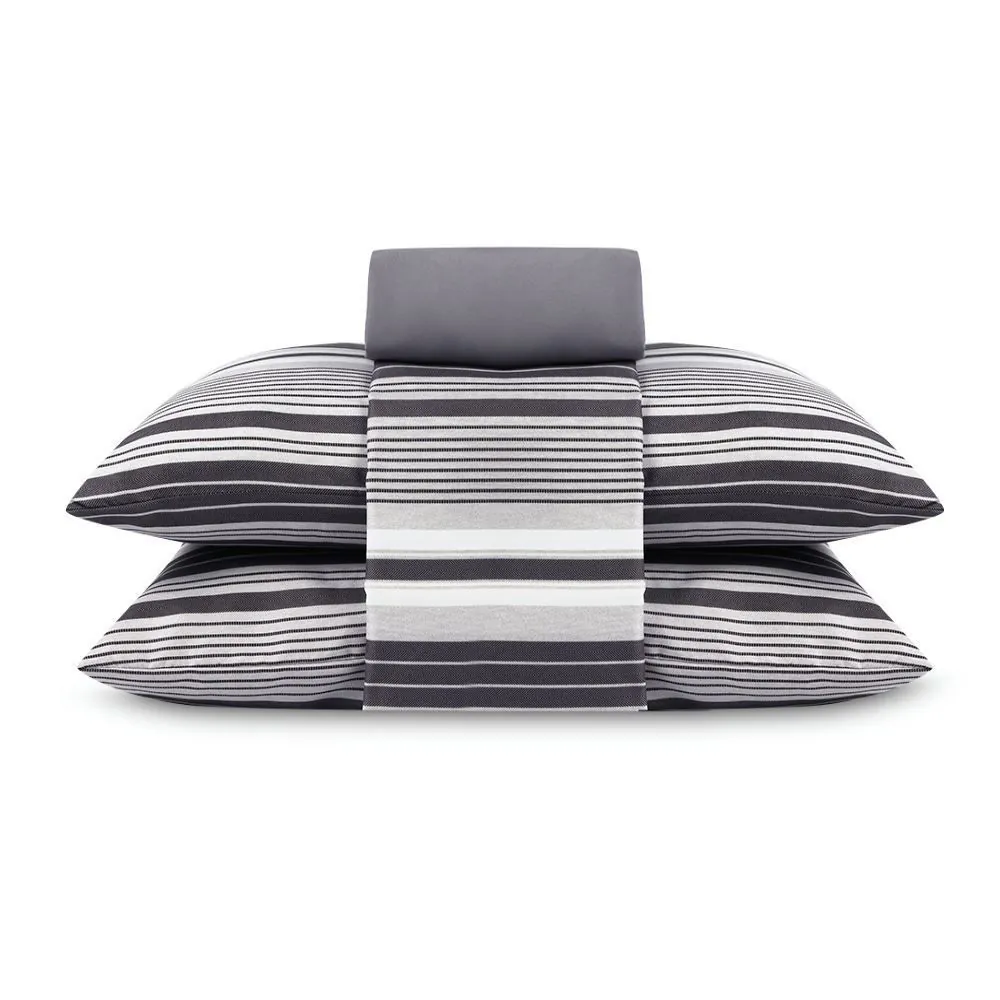 Jogo de Cama Queen Elegance 4 pçs - Farlei Listra Cinza