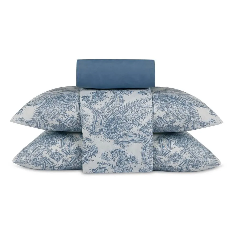 Jogo de Cama Queen Napoli 4 pçs - Nômade Cash Azul