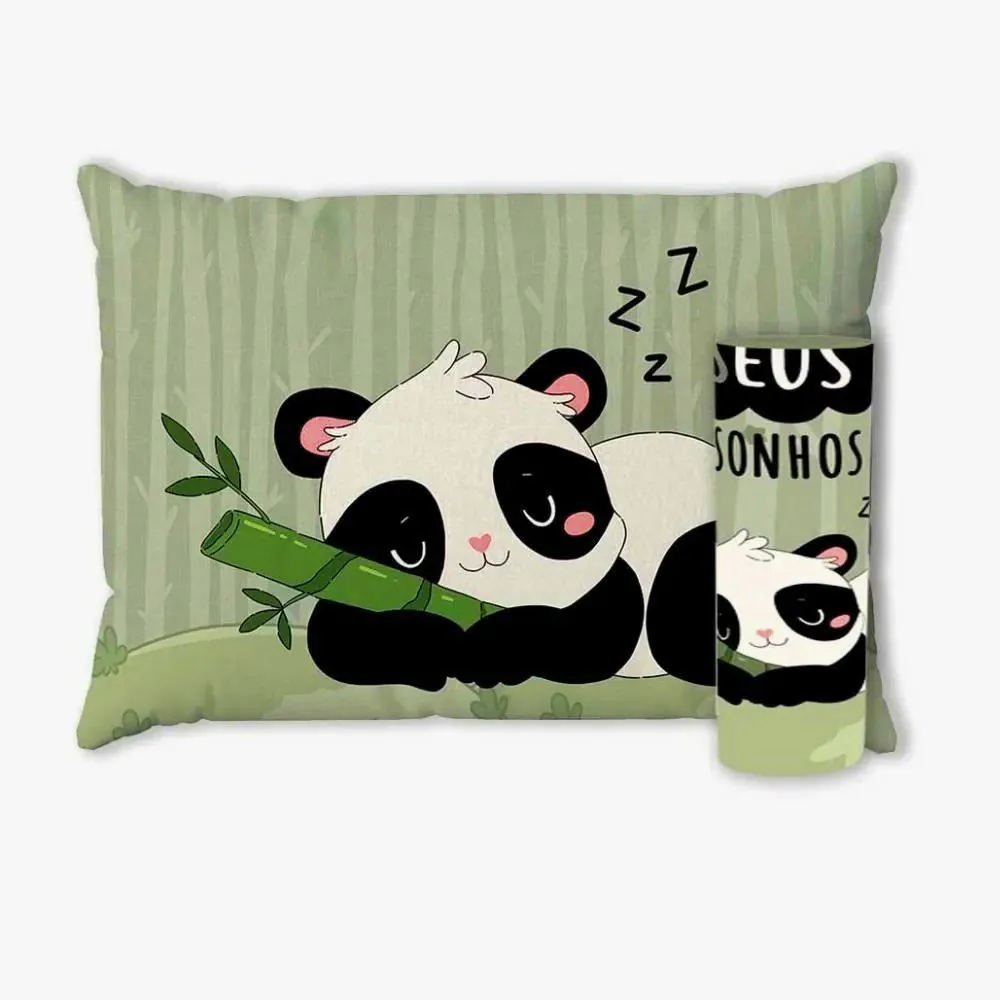 Jogo de Cama Solteiro Clube do Abraço 2 pçs - Mei Mei Panda