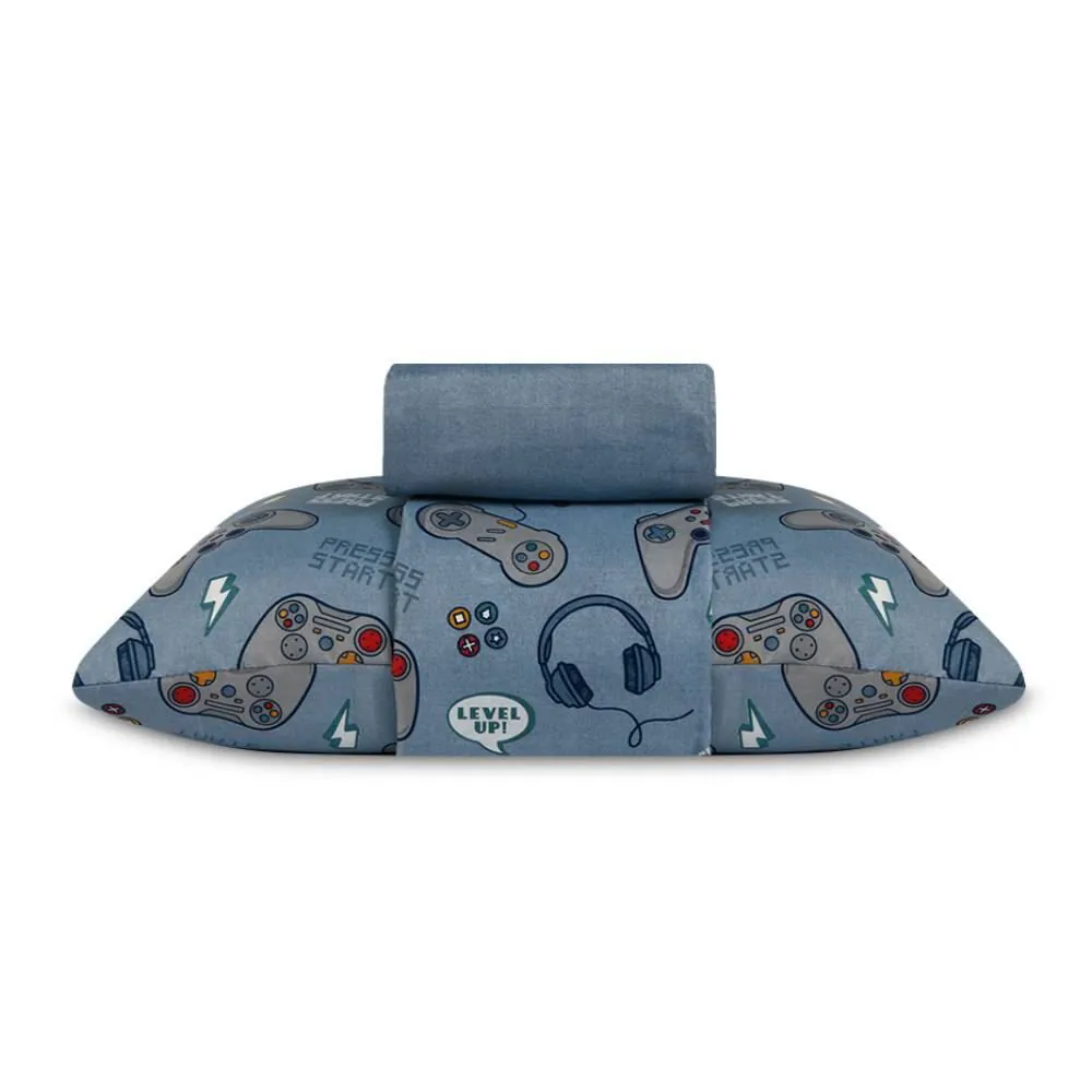 Jogo de Cama Solteiro 150 Fios Kids 3 pçs - New Game Azul