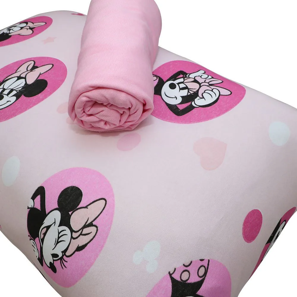 Jogo de Cama Solteiro Malha Estampado Disney - Minnie Star Prisma
