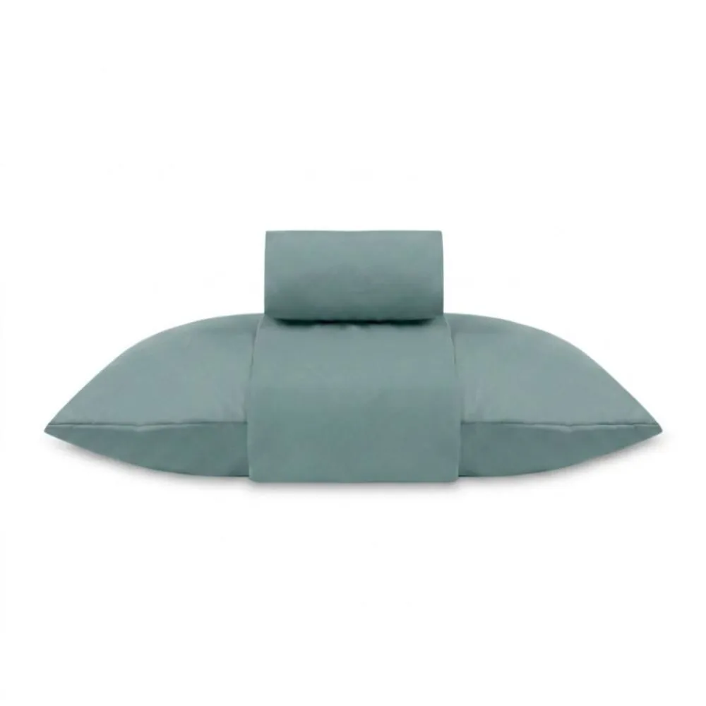 Jogo de Cama Solteiro Micro Percal Liso 3 Peças - Verde Suculenta
