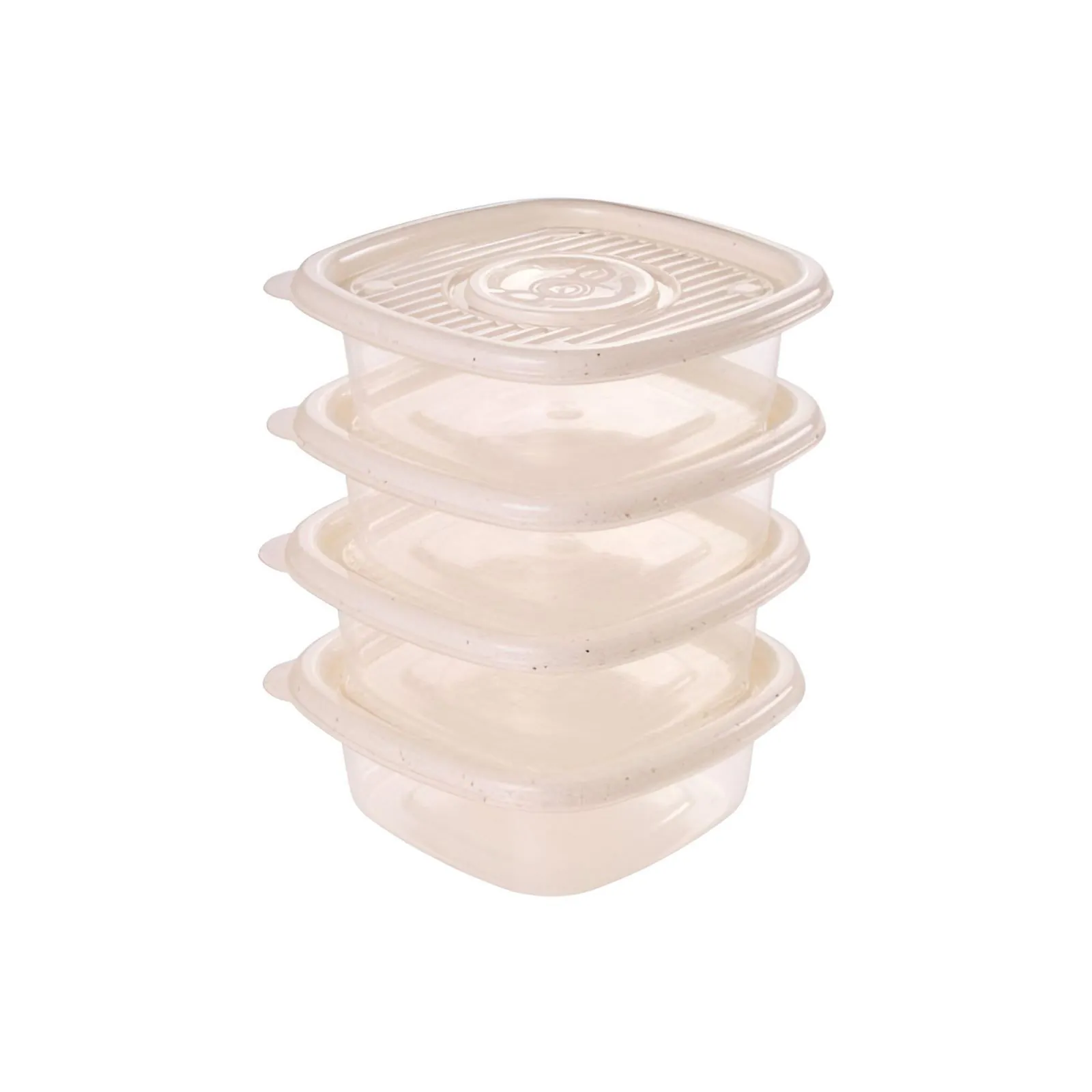 Jogo de Potes Marmorizado Pop Plasútil 400Ml - 4 Peças