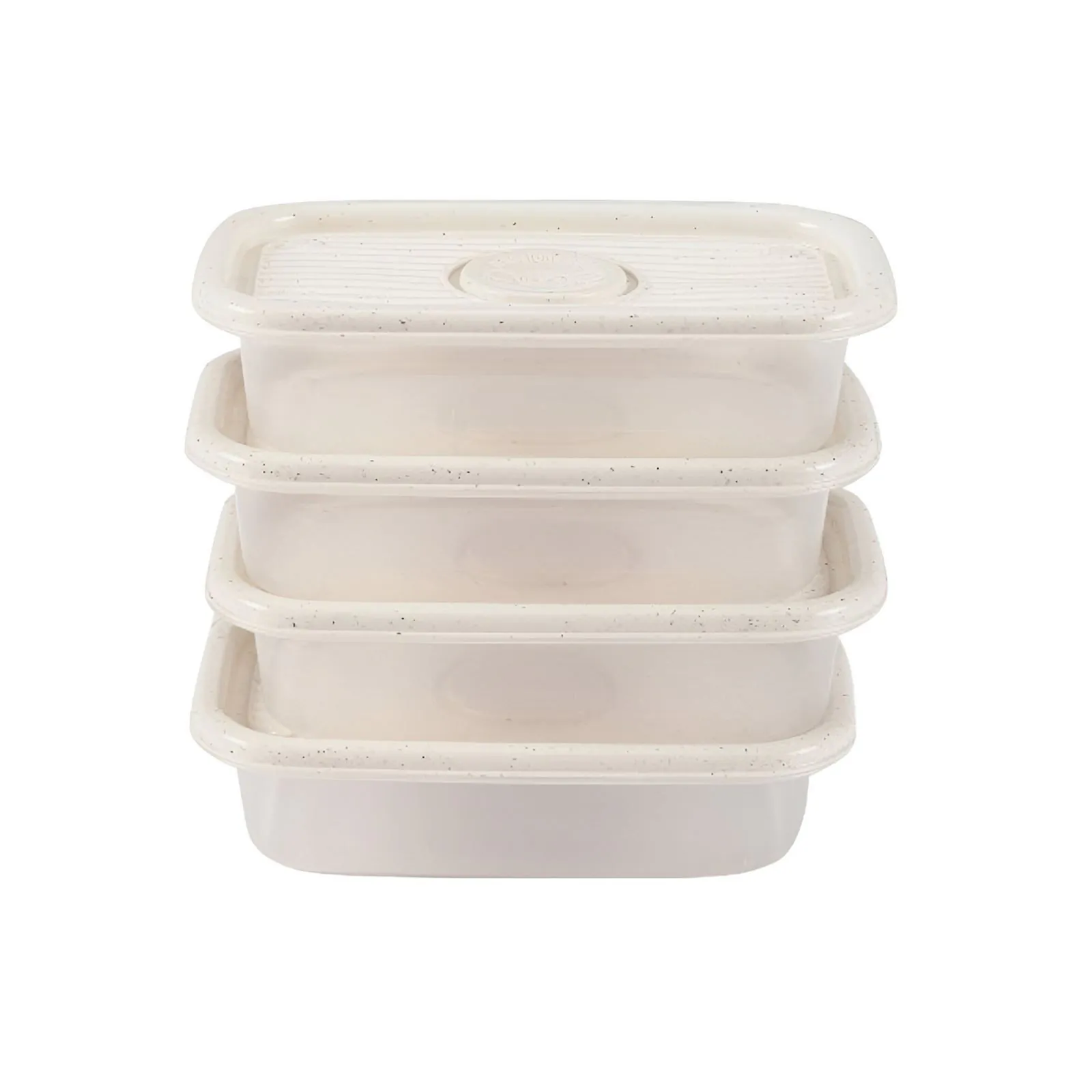 Jogo de Potes Marmorizado Pop Plasútil 520Ml - 4 Peças