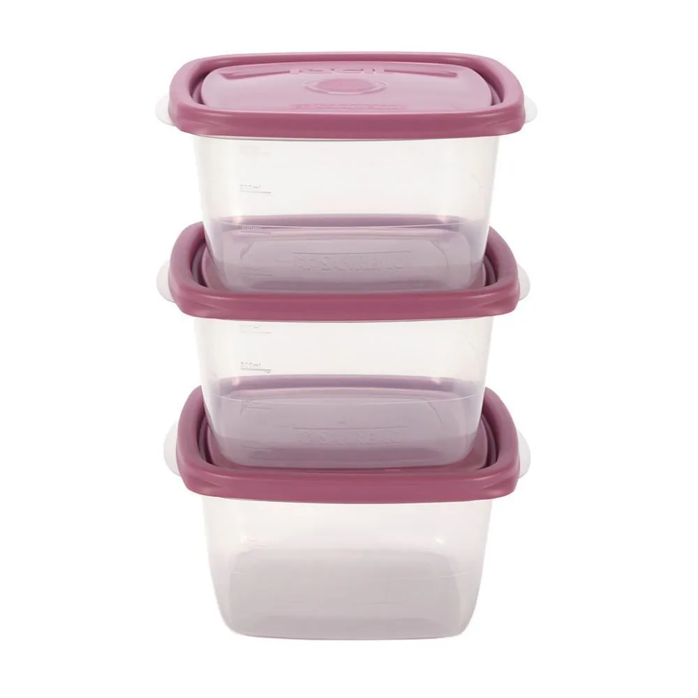 Jogo de Potes Quadrado Sanremo 800Ml 3 Peças - Sortido