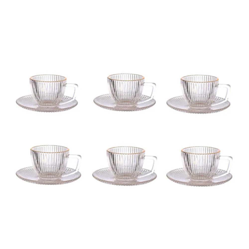 Jogo de Xícaras de Café com Filete Graffiato Hauskraft - 12 Peças