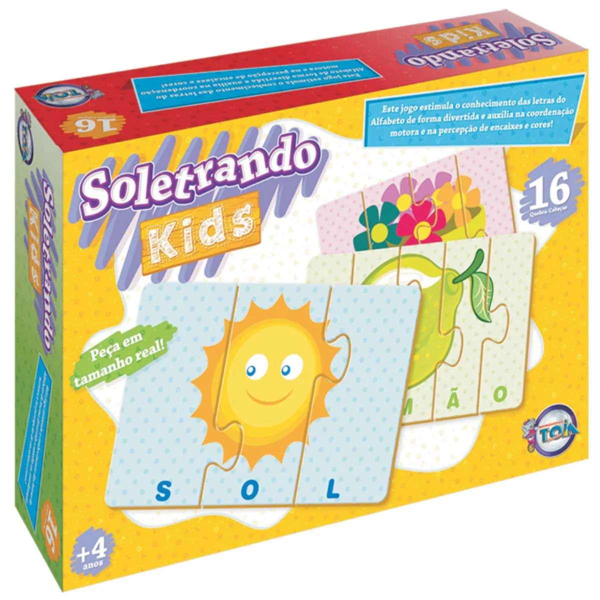 Jogo Educativo Soletrando Quebra-Cabeça Toia - Amarelo