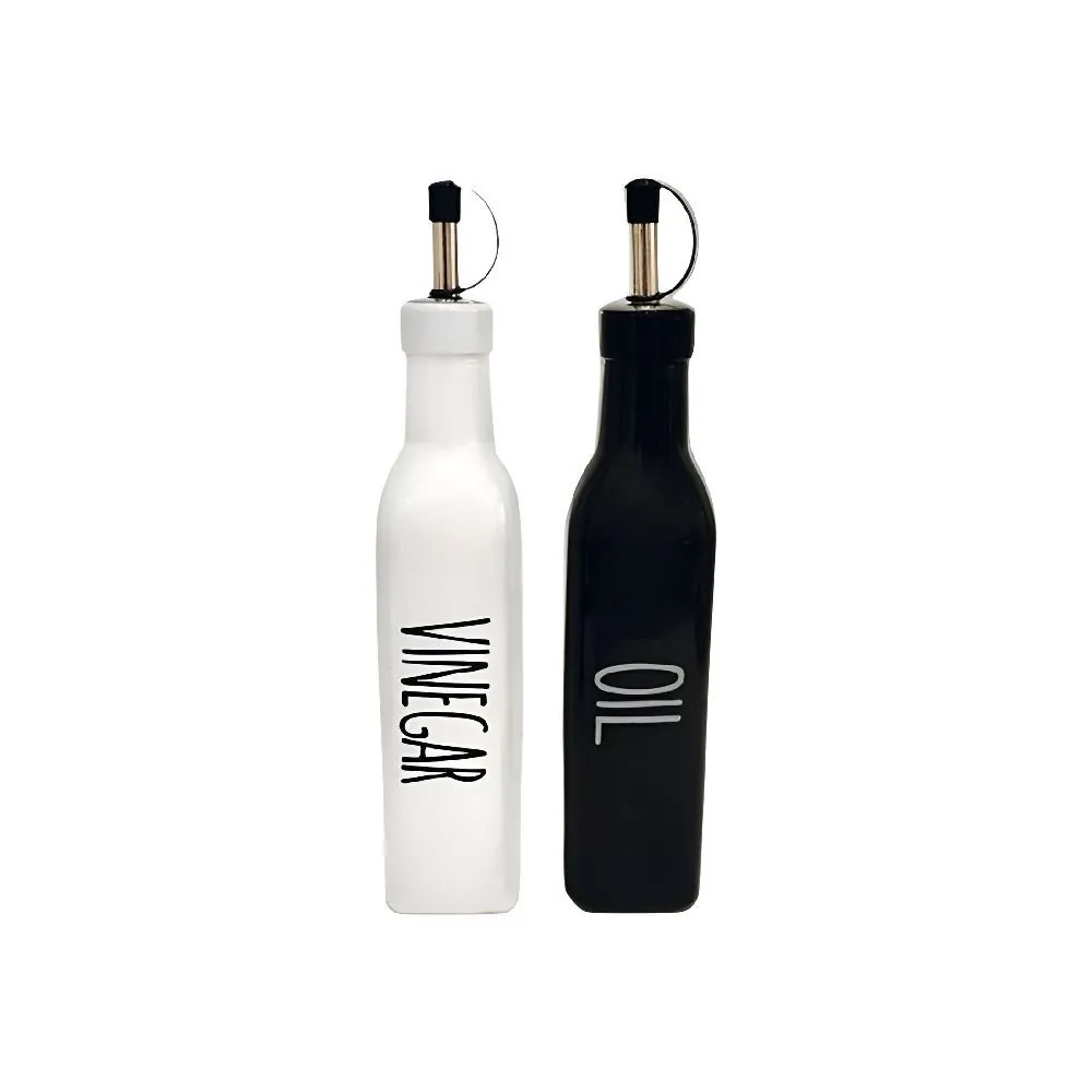 Jogo Galheteiro de Vidro Manhattan Hauskraft 290 Ml - Branco e Preto