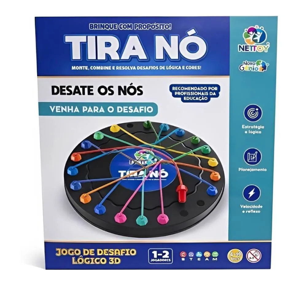 Jogo de Desafio Lógico 3D Tira Nó Desafio das Cordas Nettoy
